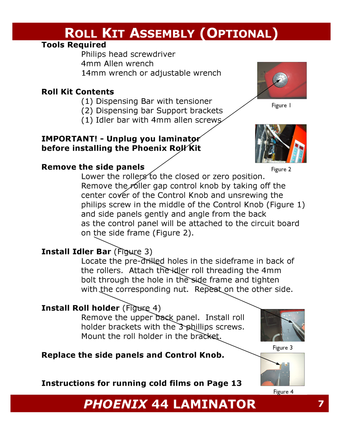 Demco ML44 manual Roll KIT Assembly Optional 