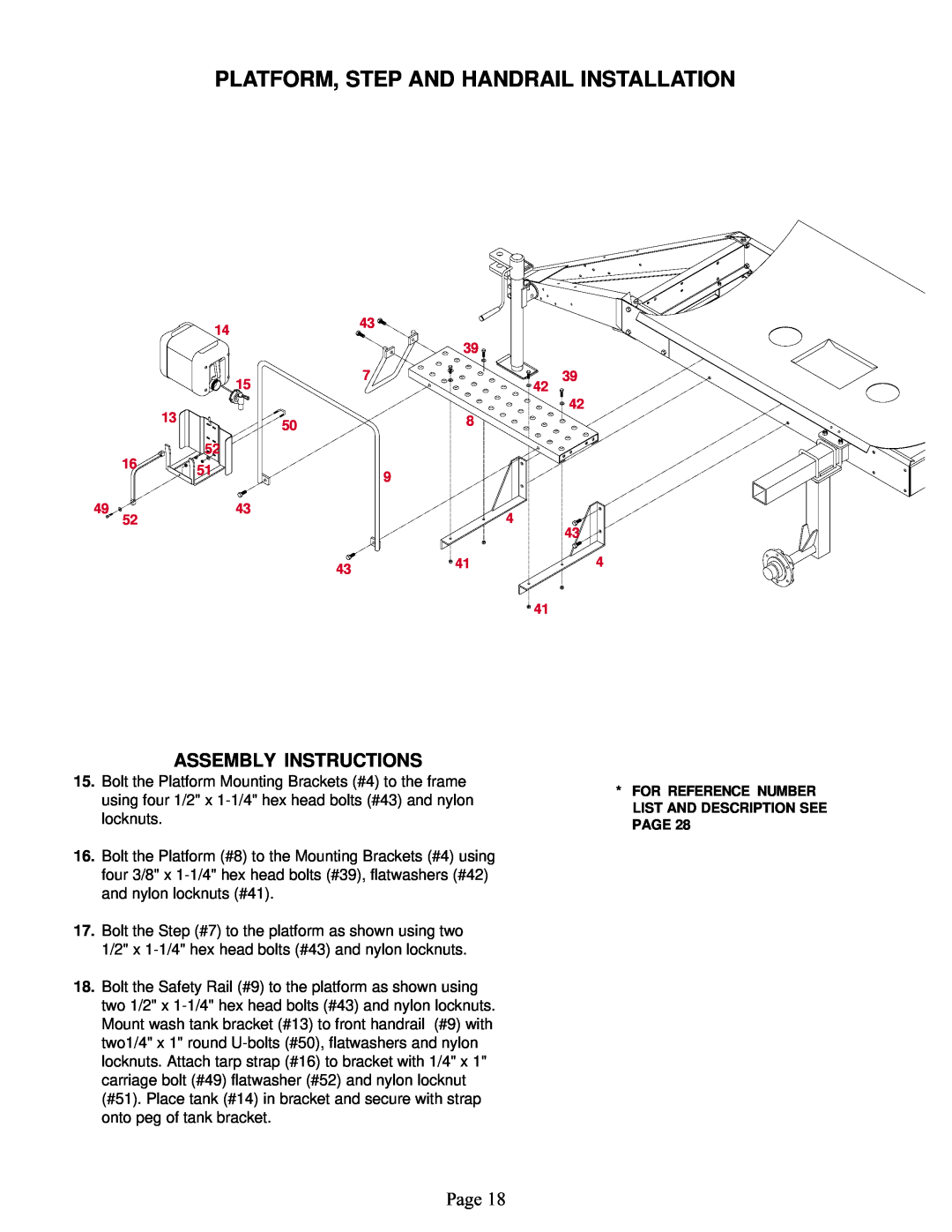 Demco Sprayer manual Platform, Step And Handrail Installation, Page 