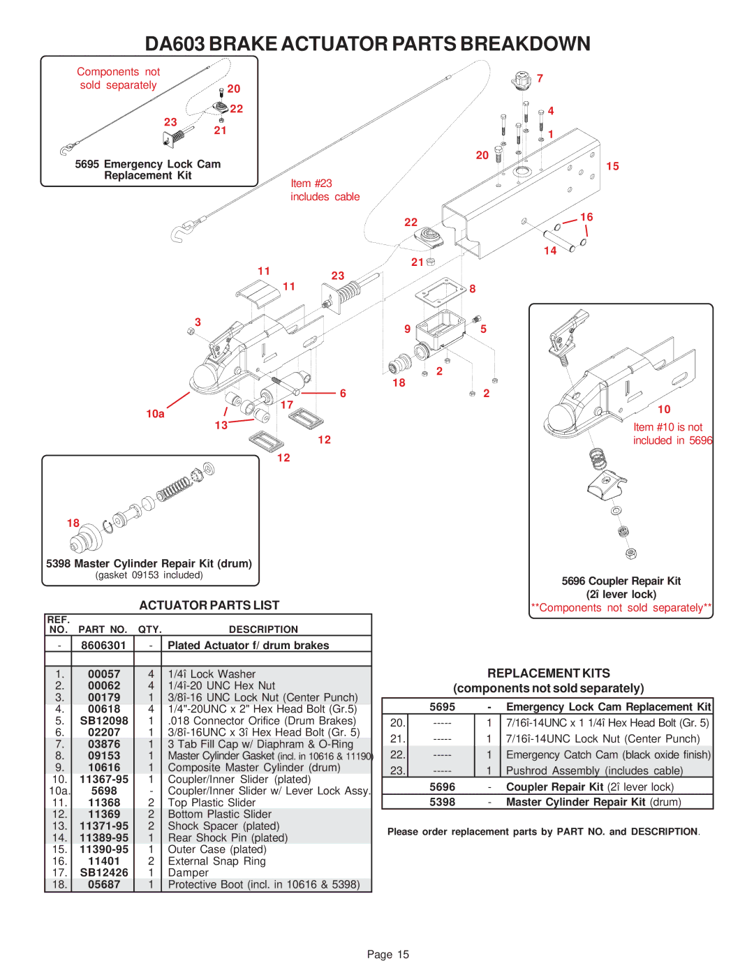 Demco TI110SB manual Components not sold separately 