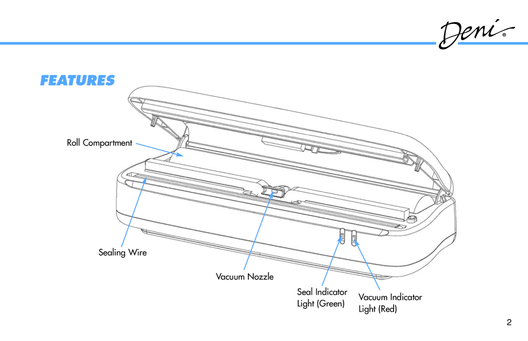 Deni 1331 manual Features 