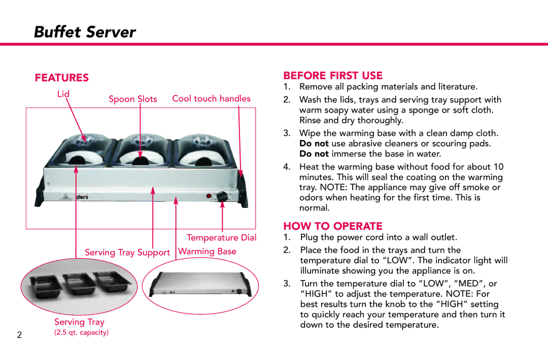 Deni 15130 manual Features, Before First USE, HOW to Operate 