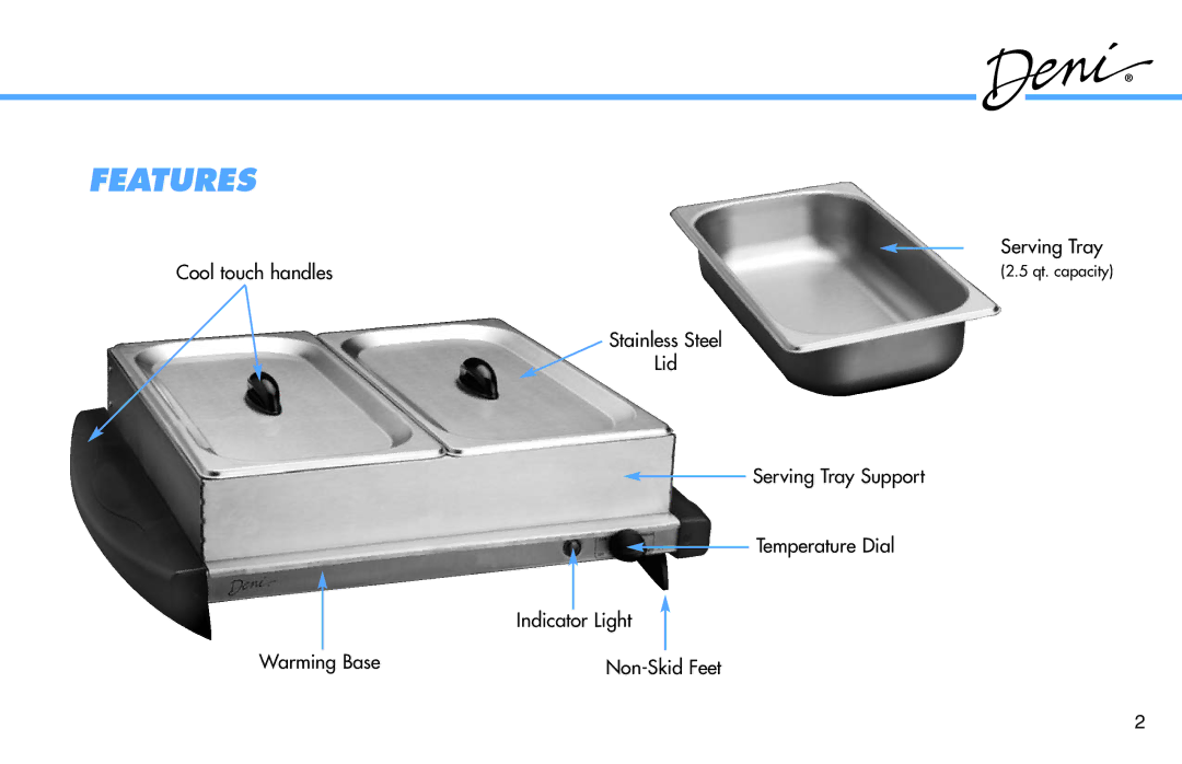 Deni 15200 manual Features 