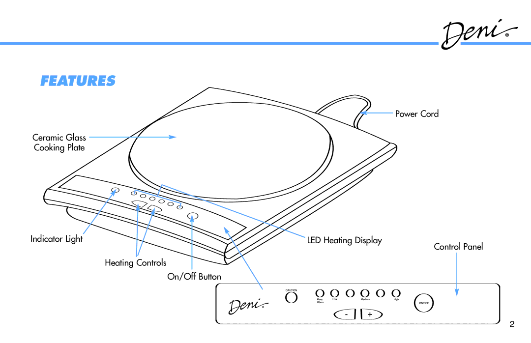 Deni 16100 manual Features 