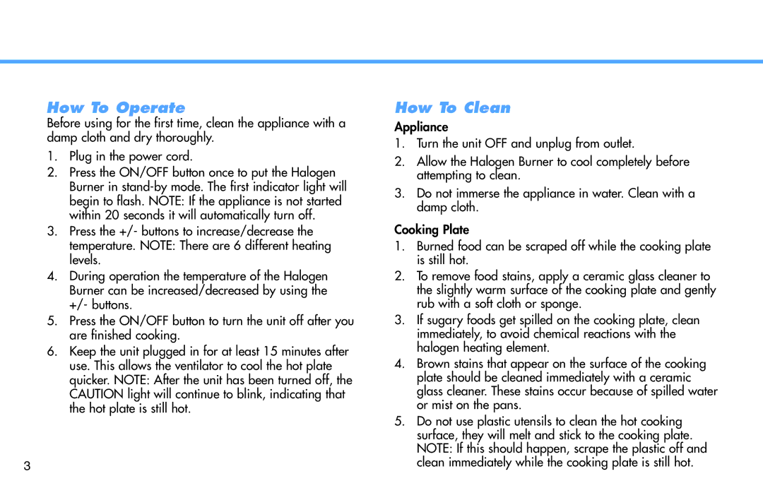 Deni 16100 manual How To Operate, How To Clean 