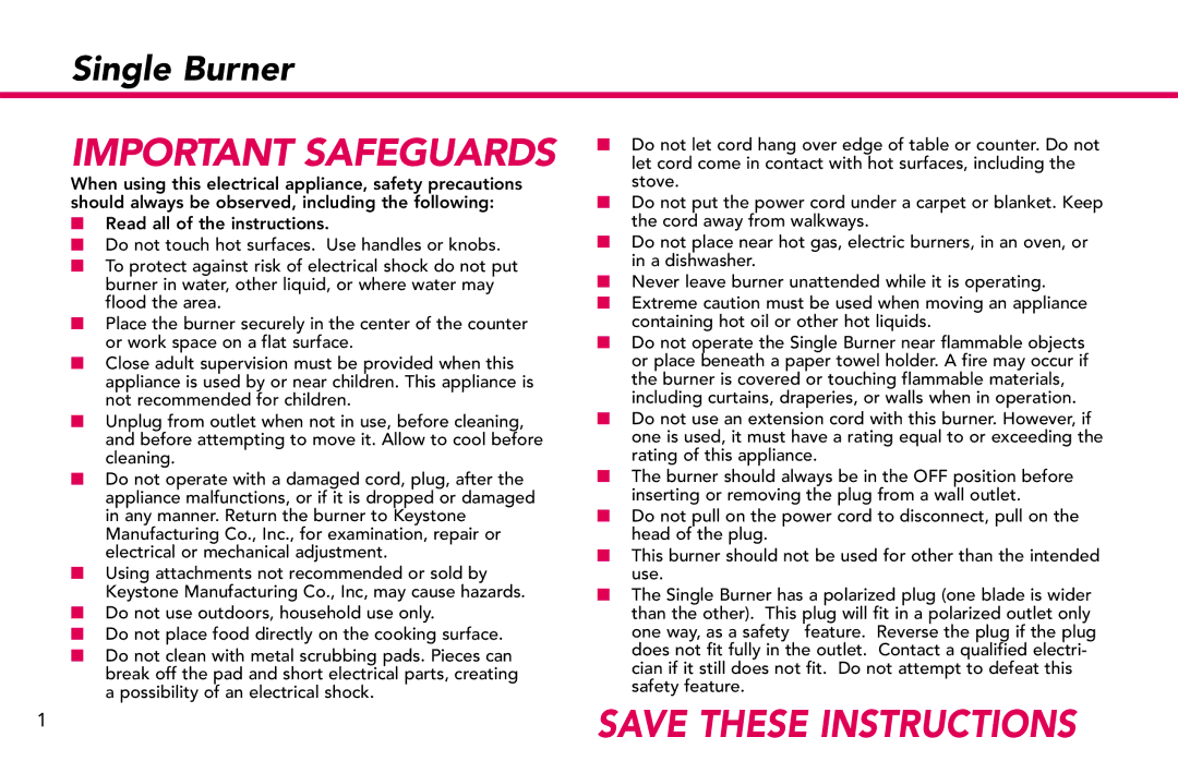 Deni 16310 manual Important Safeguards 