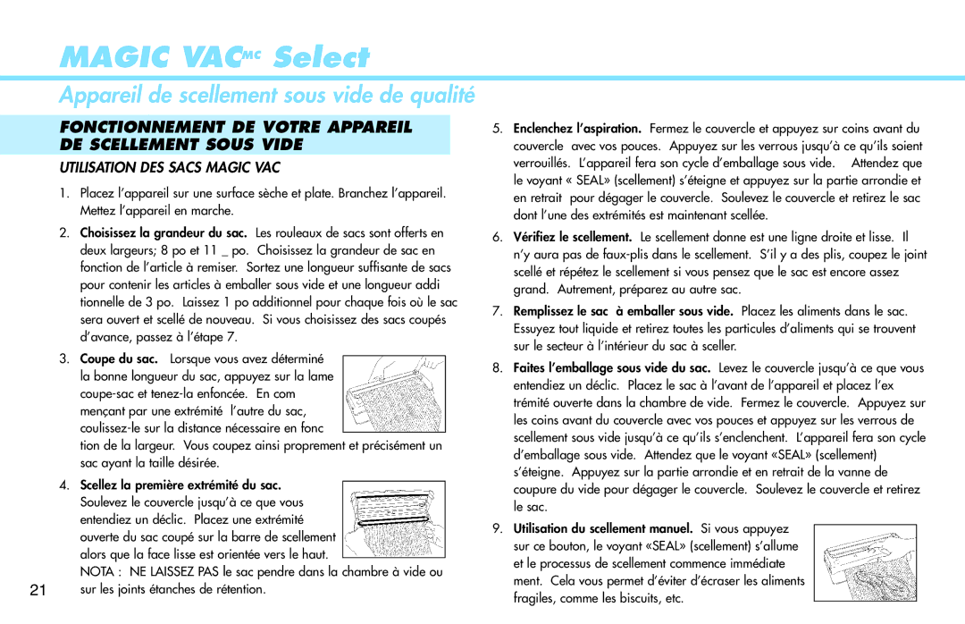 Deni 1715 manual Appareil de scellement sous vide de qualité 