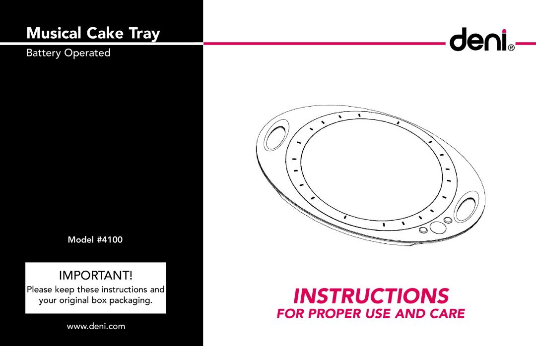 Deni 4100 manual Instructions 