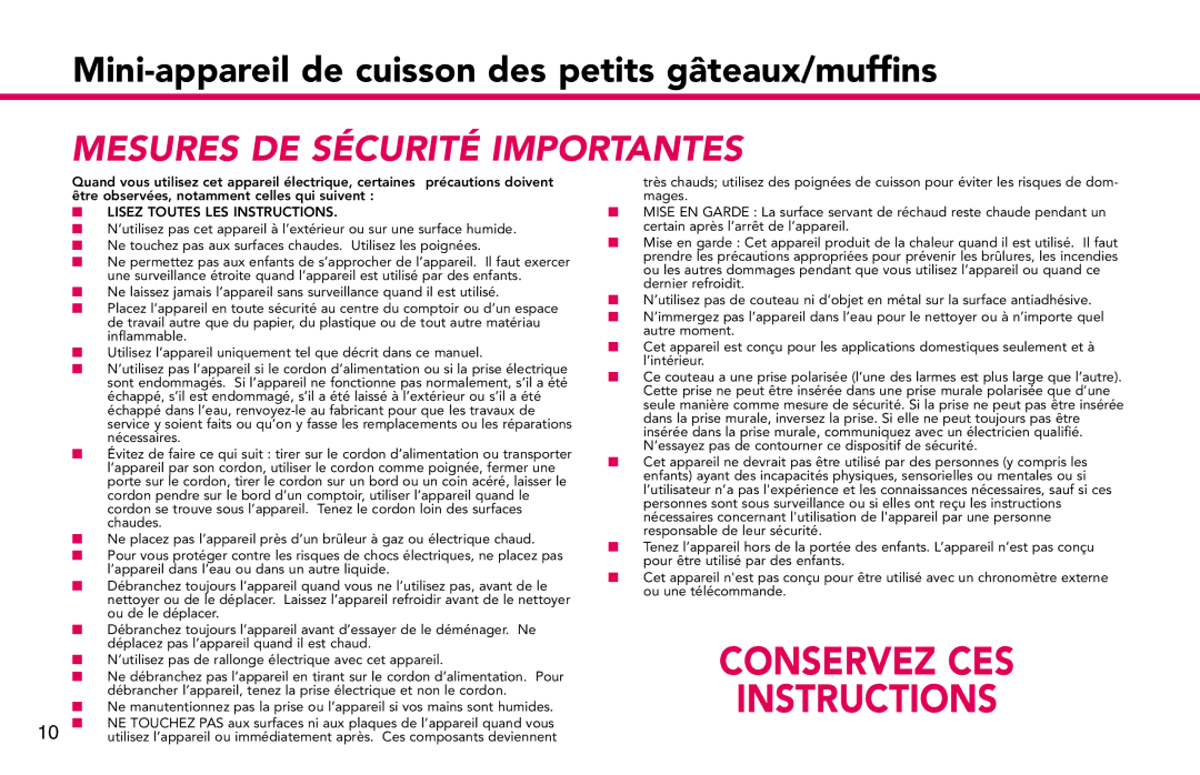 Deni 4832 manual Conservez CES Instructions 