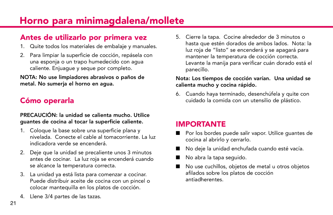 Deni 4832 manual Antes de utilizarlo por primera vez, Cómo operarla, Importante 