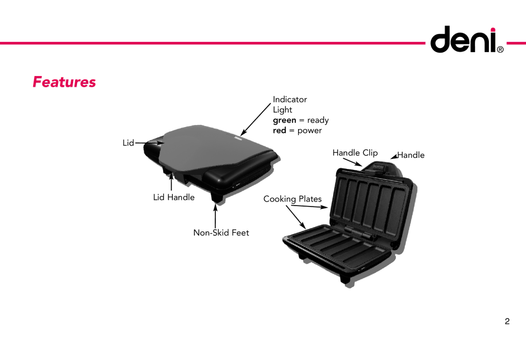 Deni 4862 manual Features 