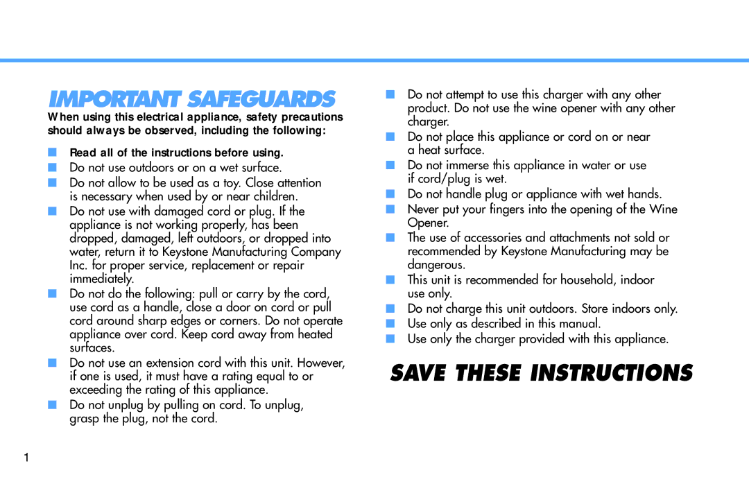 Deni 4900 manual Important Safeguards 