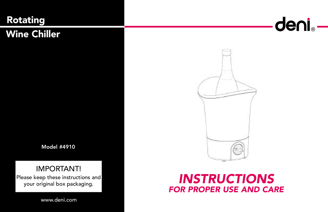 Deni 4910 manual Instructions 