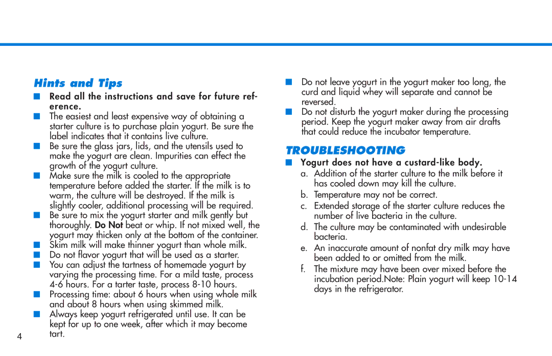 Deni 5600 manual Hints and Tips, Troubleshooting 