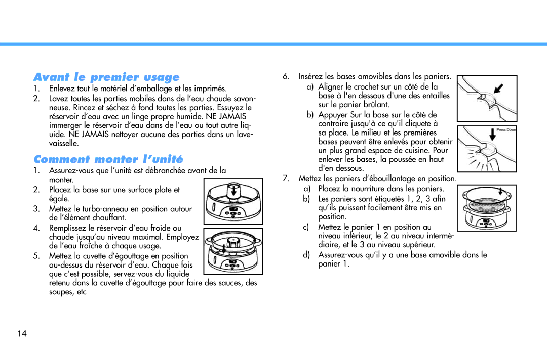 Deni 7600 manual Avant le premier usage, Comment monter l’unité 