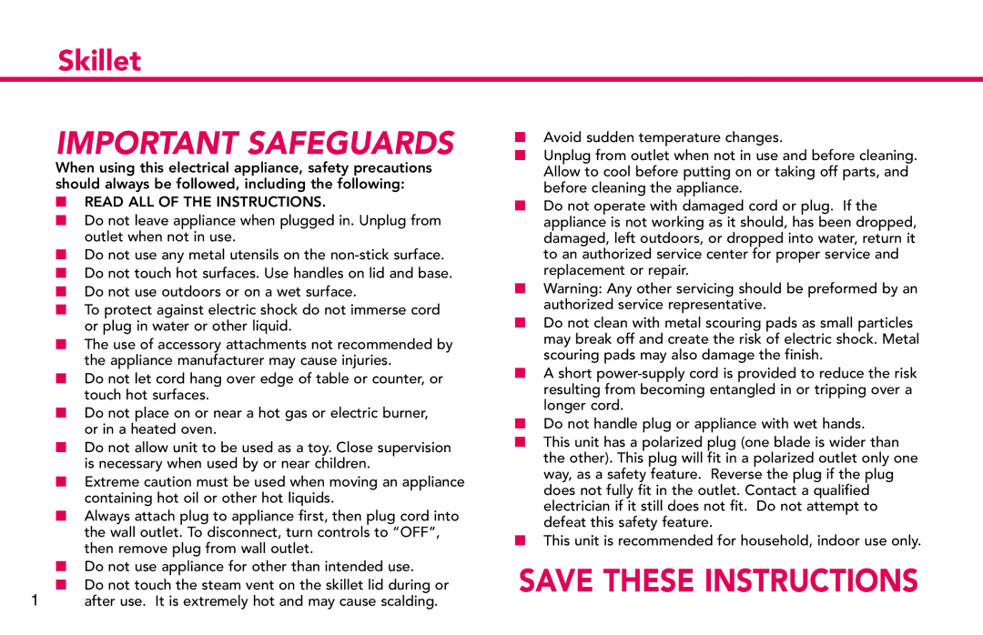 Deni 8255 manual Important Safeguards, Read ALL of the Instructions 