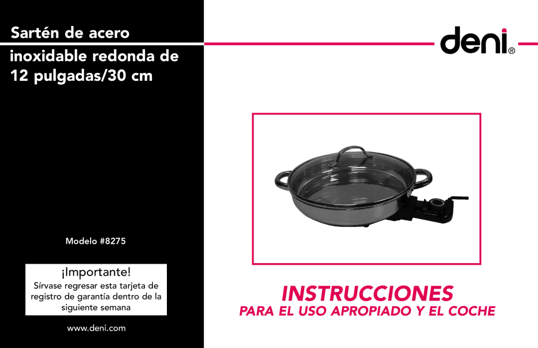 Deni 8275 manual Instrucciones 