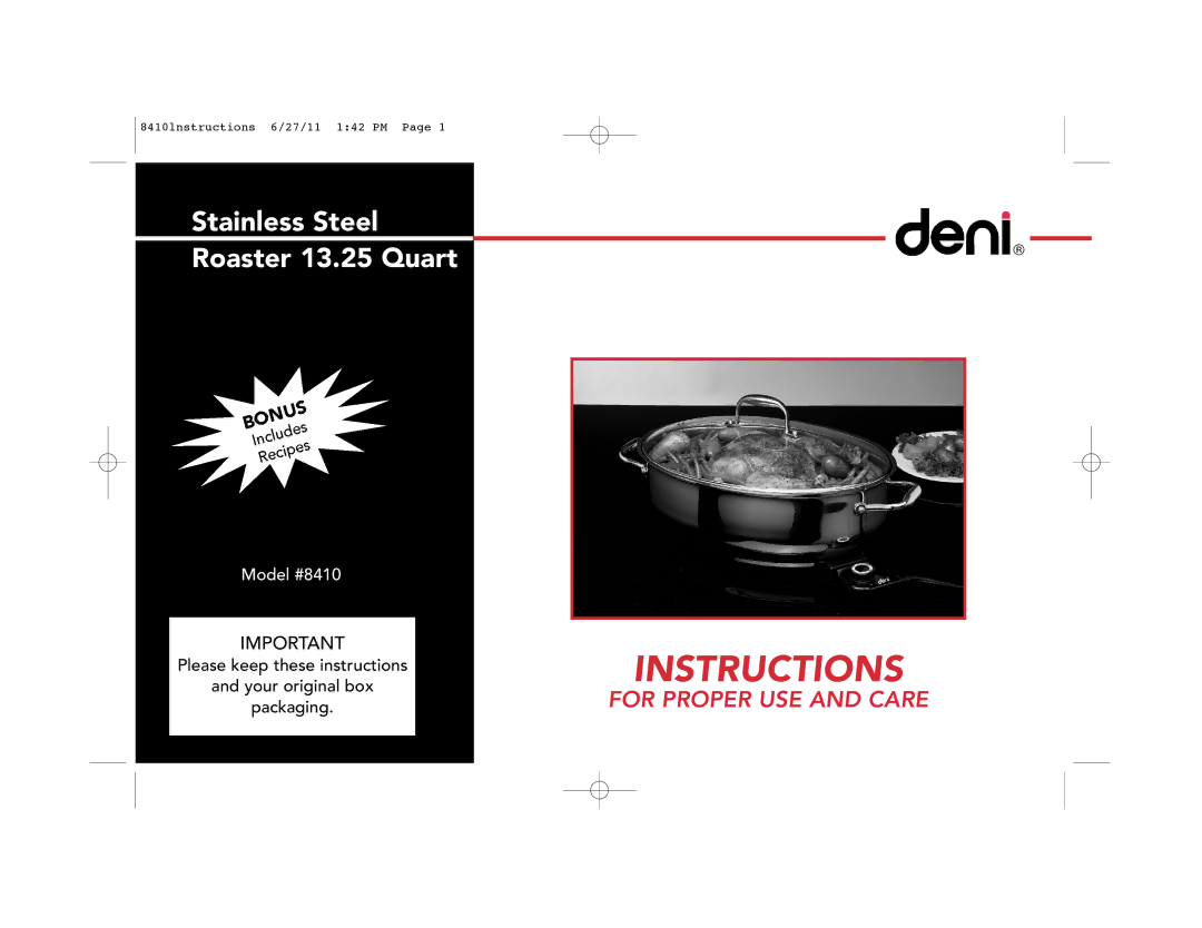 Deni 8410 manual Instructions 