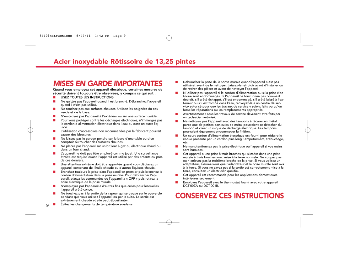 Deni 8410 manual N S E Rvez CES Instructions 