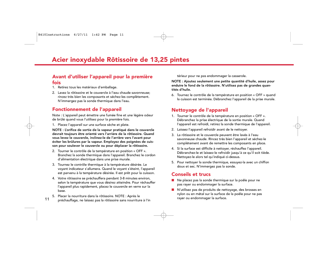 Deni 8410 manual Avant d’utiliser l’appareil pour la première fois 