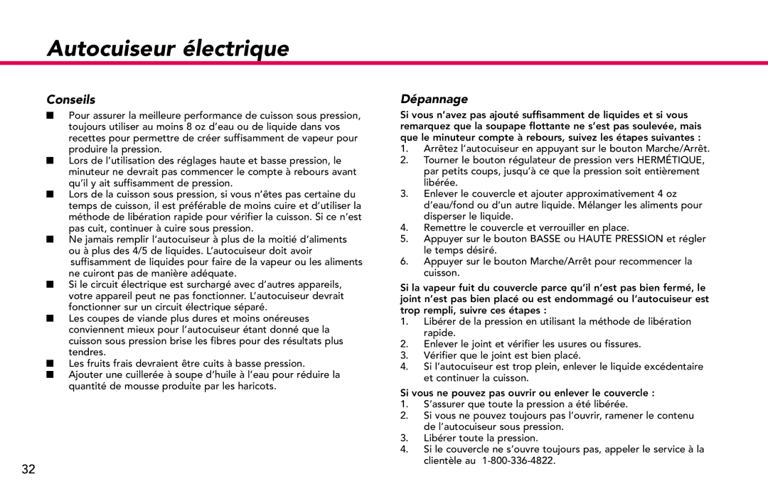 Deni #9770 manual Conseils, Dépannage 