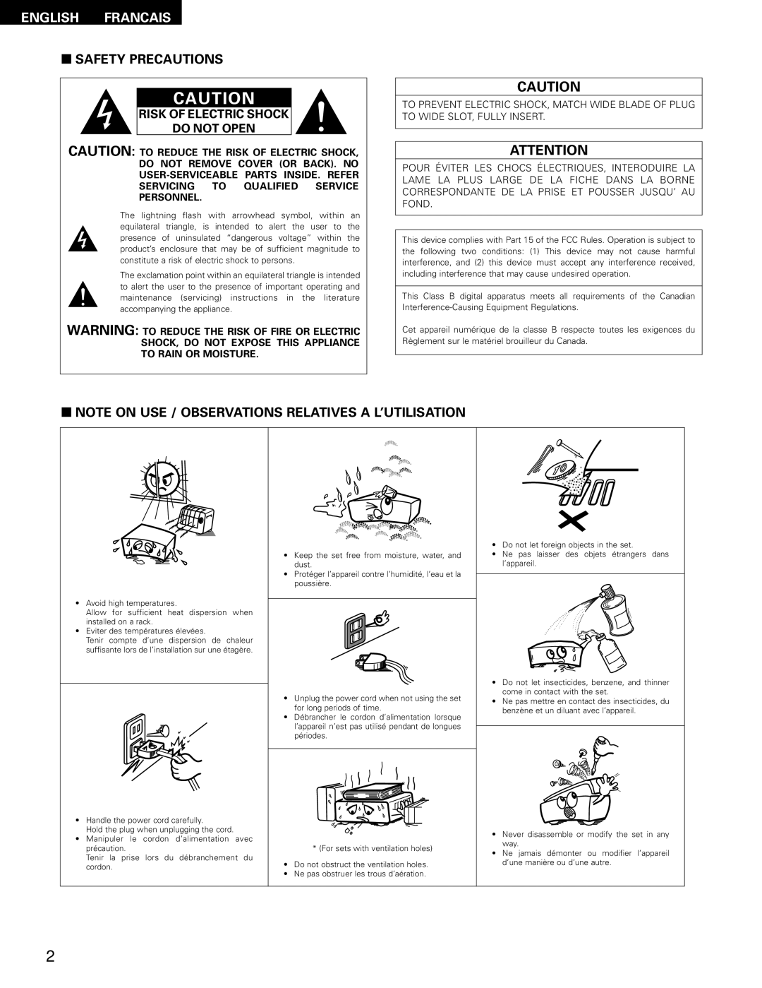 Denon 483, AVR-1403 manual English Francais 