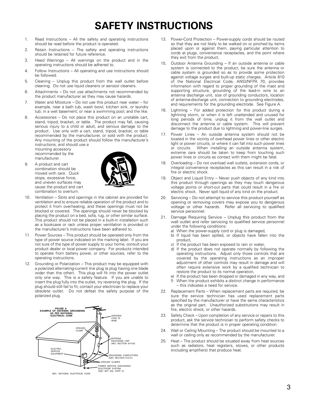 Denon AVR-1403, 483 manual Safety Instructions 