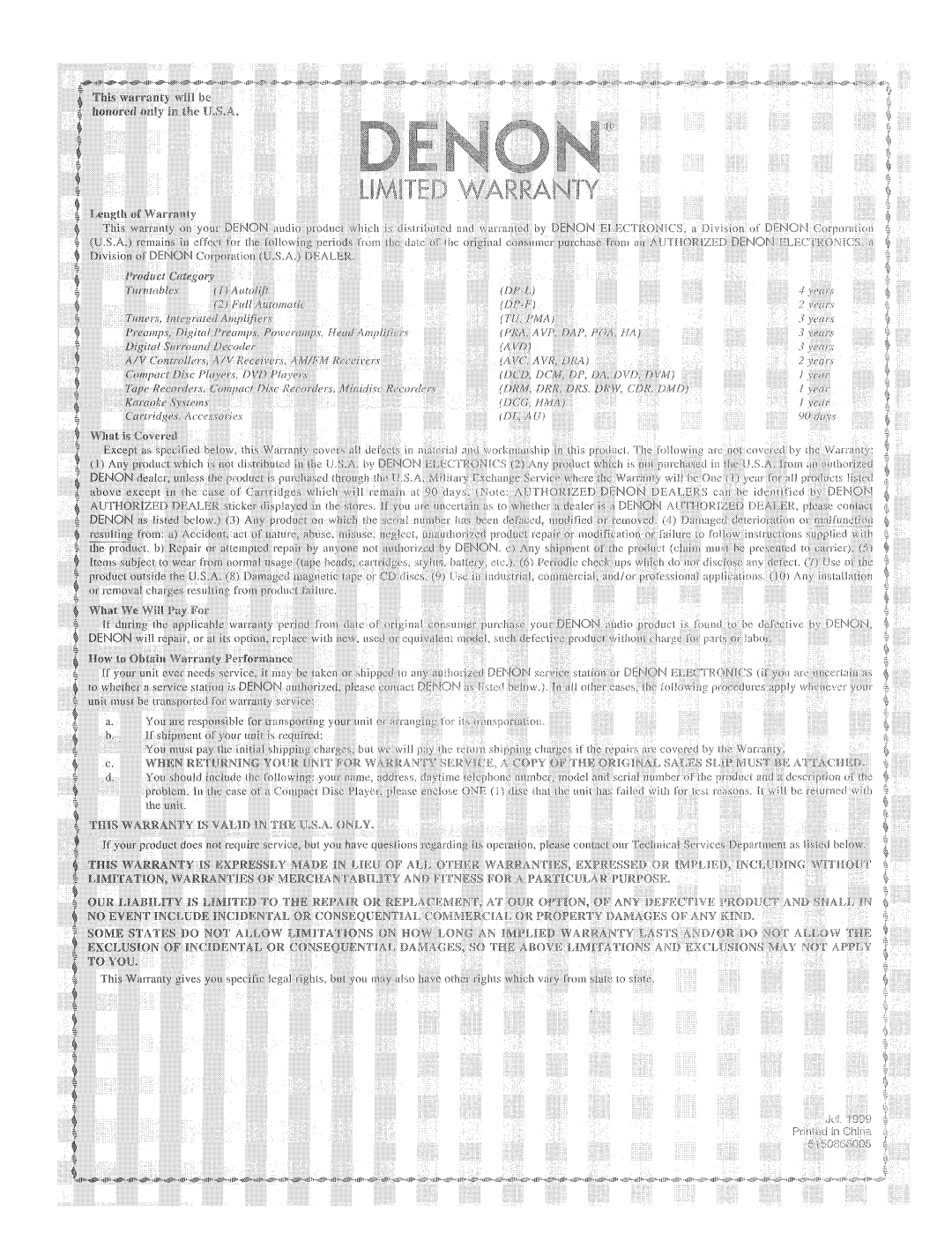 Denon 483, AVR-1403 manual 