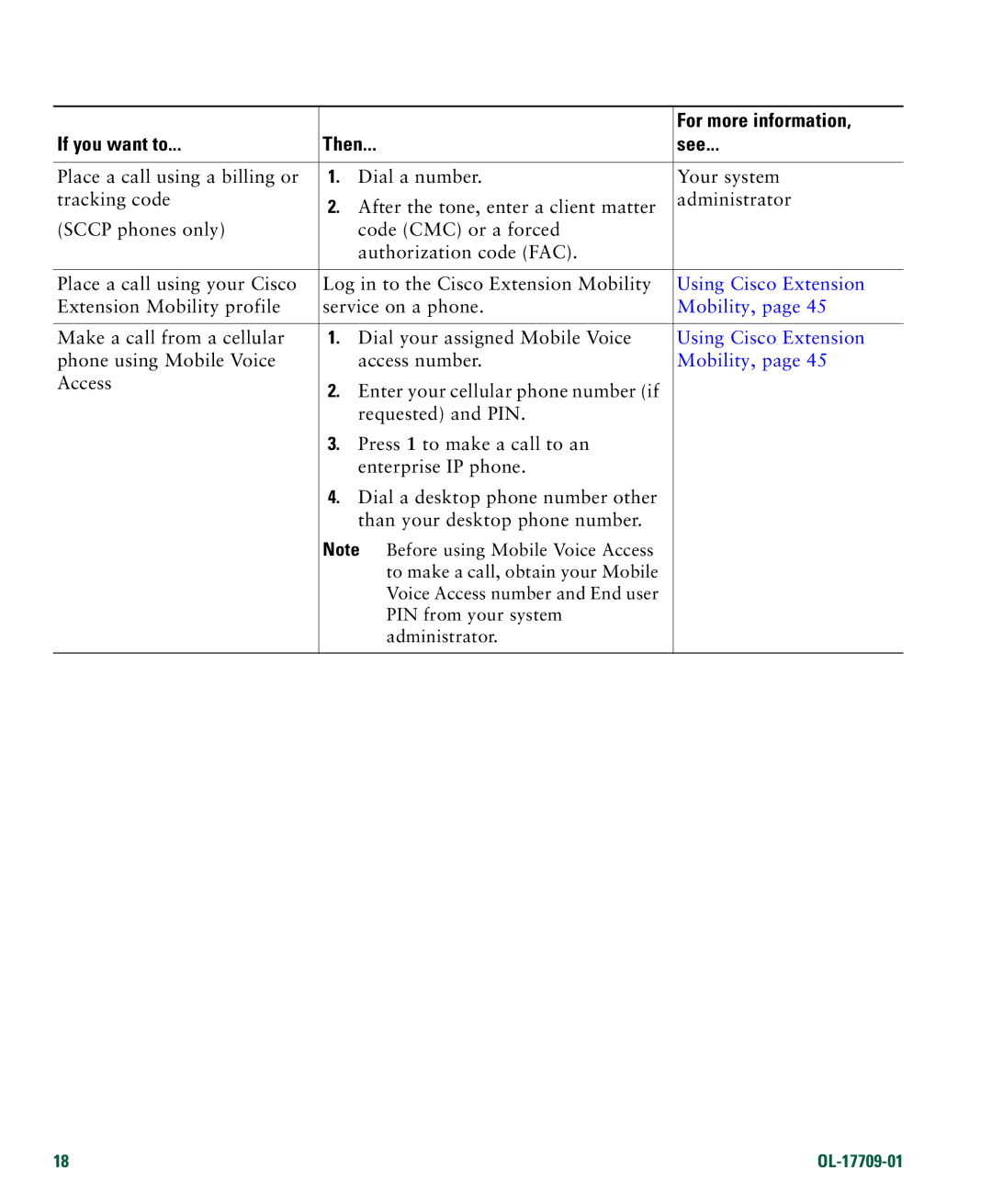 Denon 7942G manual Using Cisco Extension, Mobility 