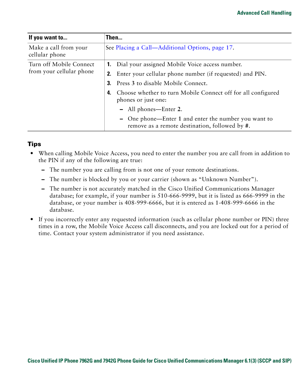 Denon 7942G manual See Placing a Call-Additional Options 