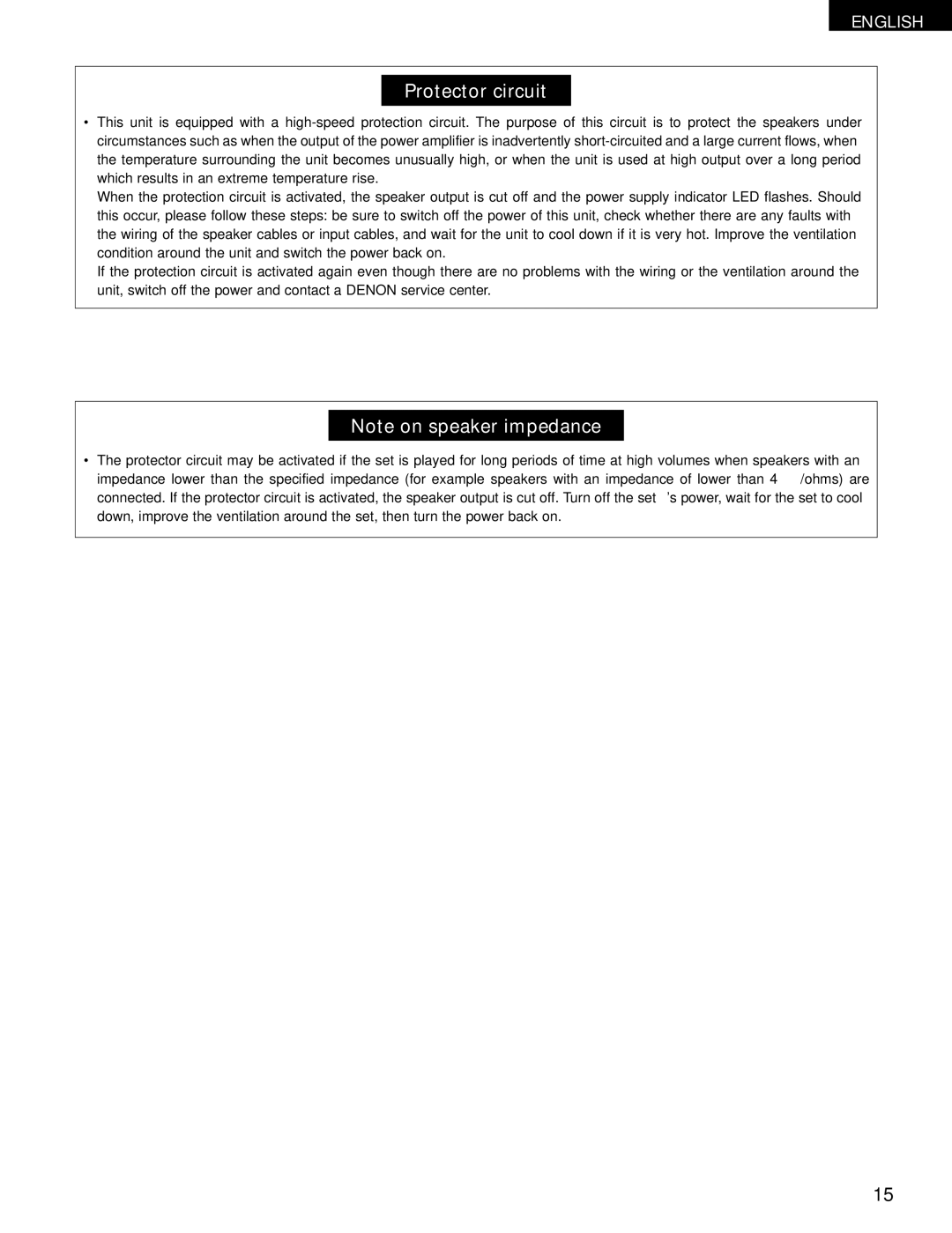 Denon ADV-700 manual Protector circuit 