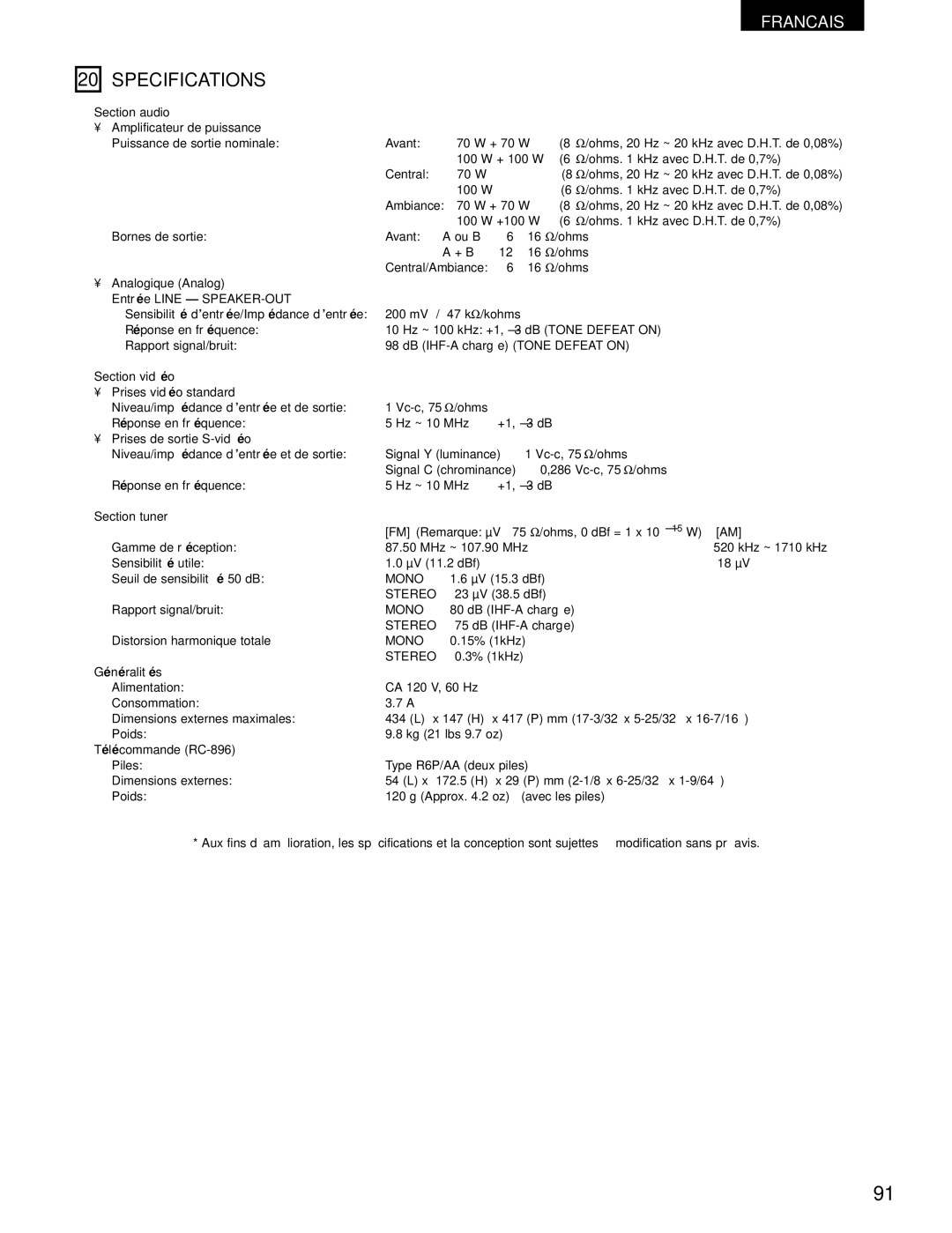 Denon AVR-682, AVR-1602 manual Section audio 