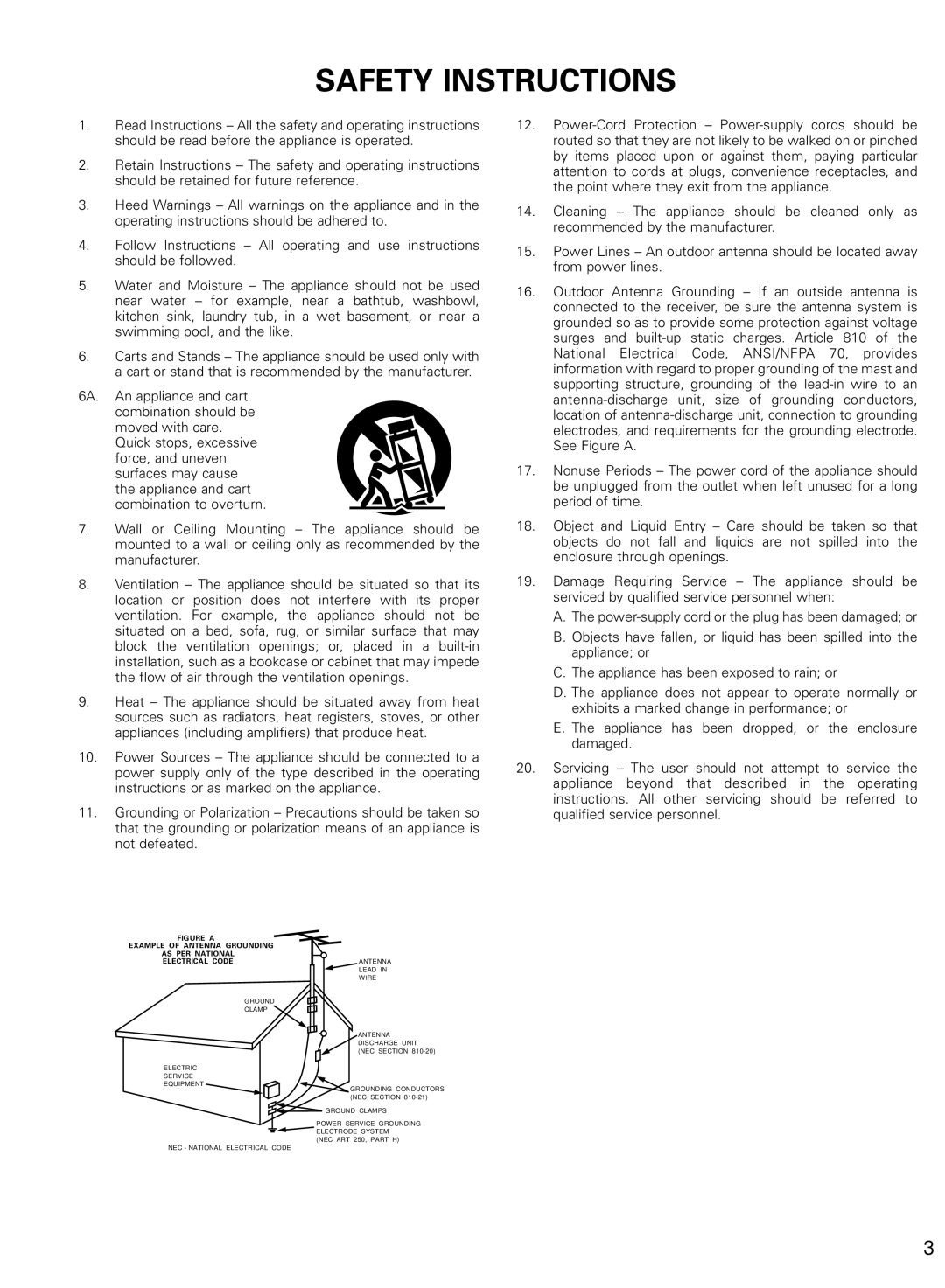 Denon AVR-2802/982 operating instructions Safety Instructions 