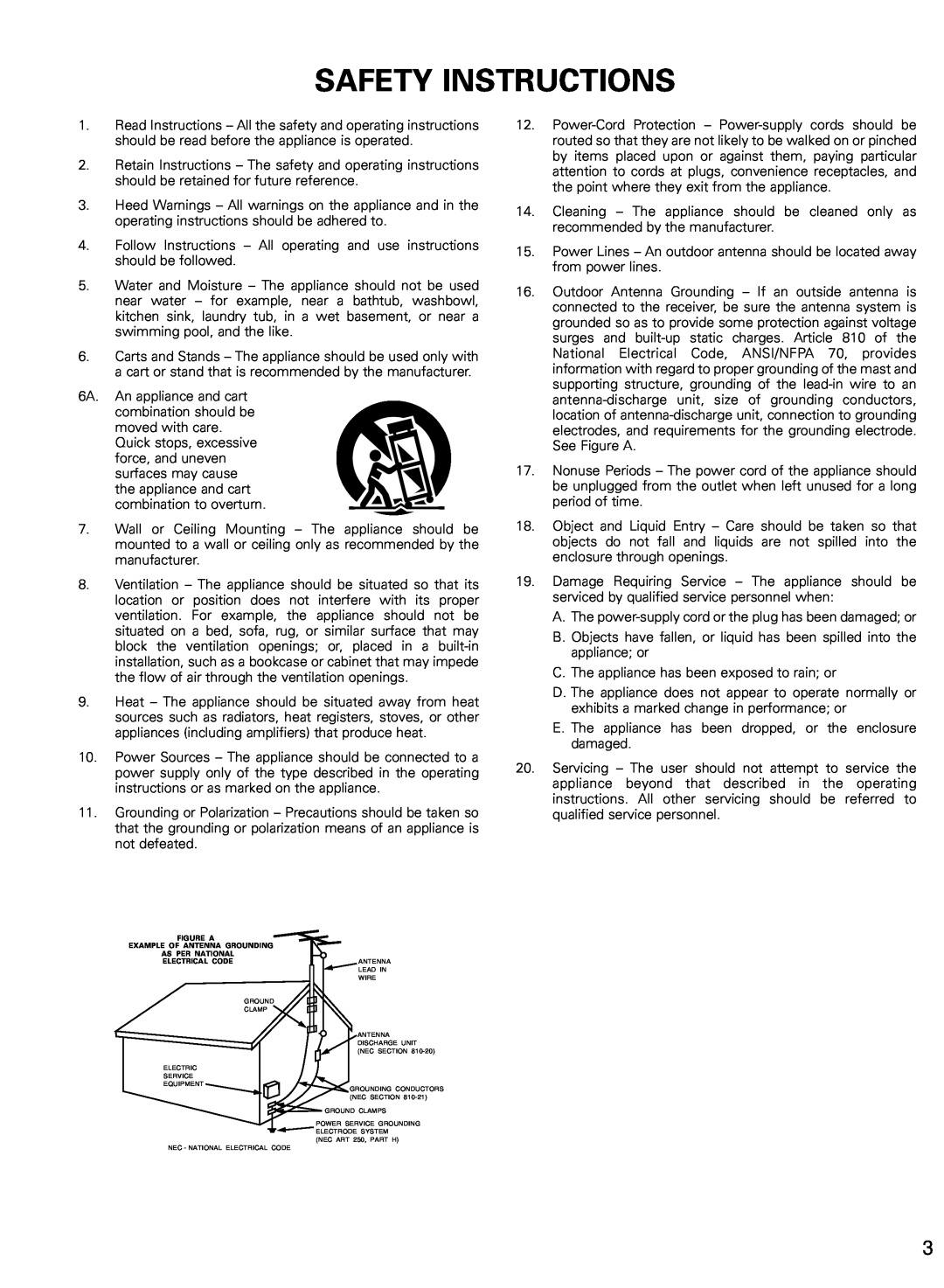 Denon AVR-2802/982 operating instructions Safety Instructions 