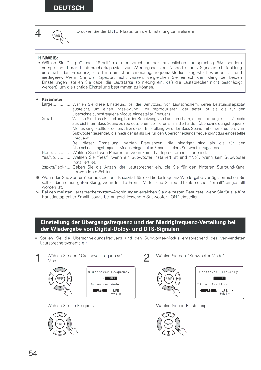 Denon AVR-2803 manual Parameter 