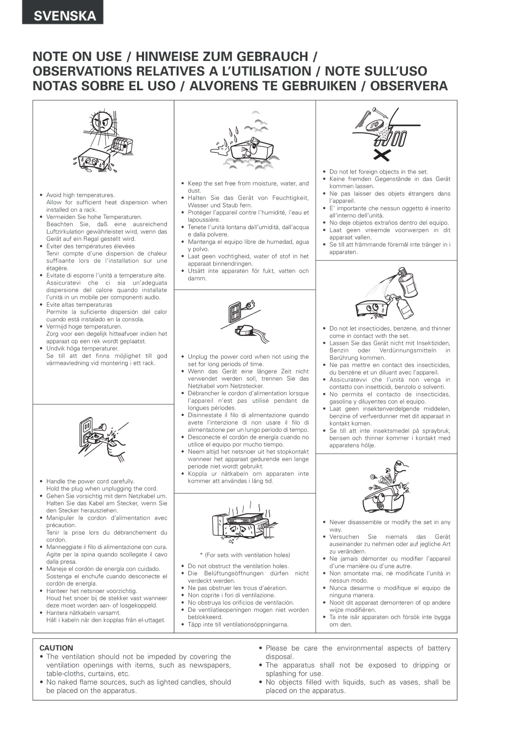 Denon AVR-2803 manual Svenska 