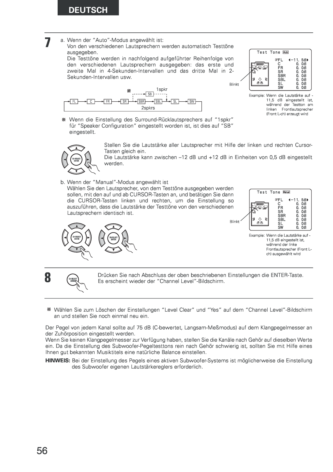 Denon AVR-2803 manual Deutsch, a. Wenn der “Auto”-Modus angewählt ist 