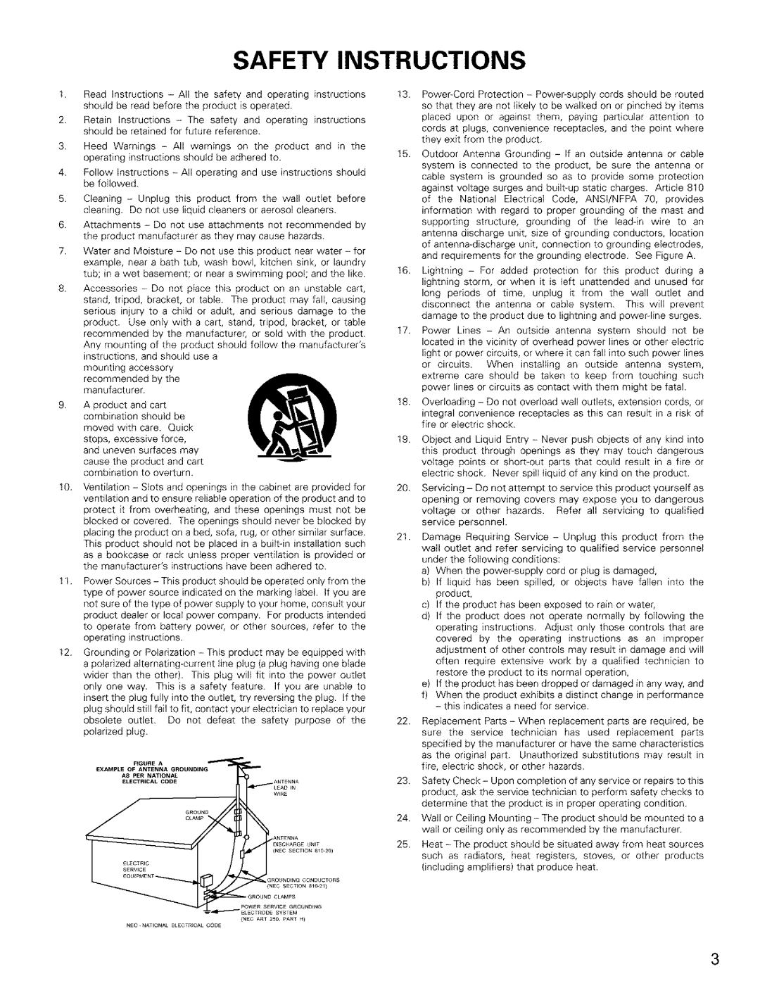 Denon AVR-2803/983 manual Safety Instructions 