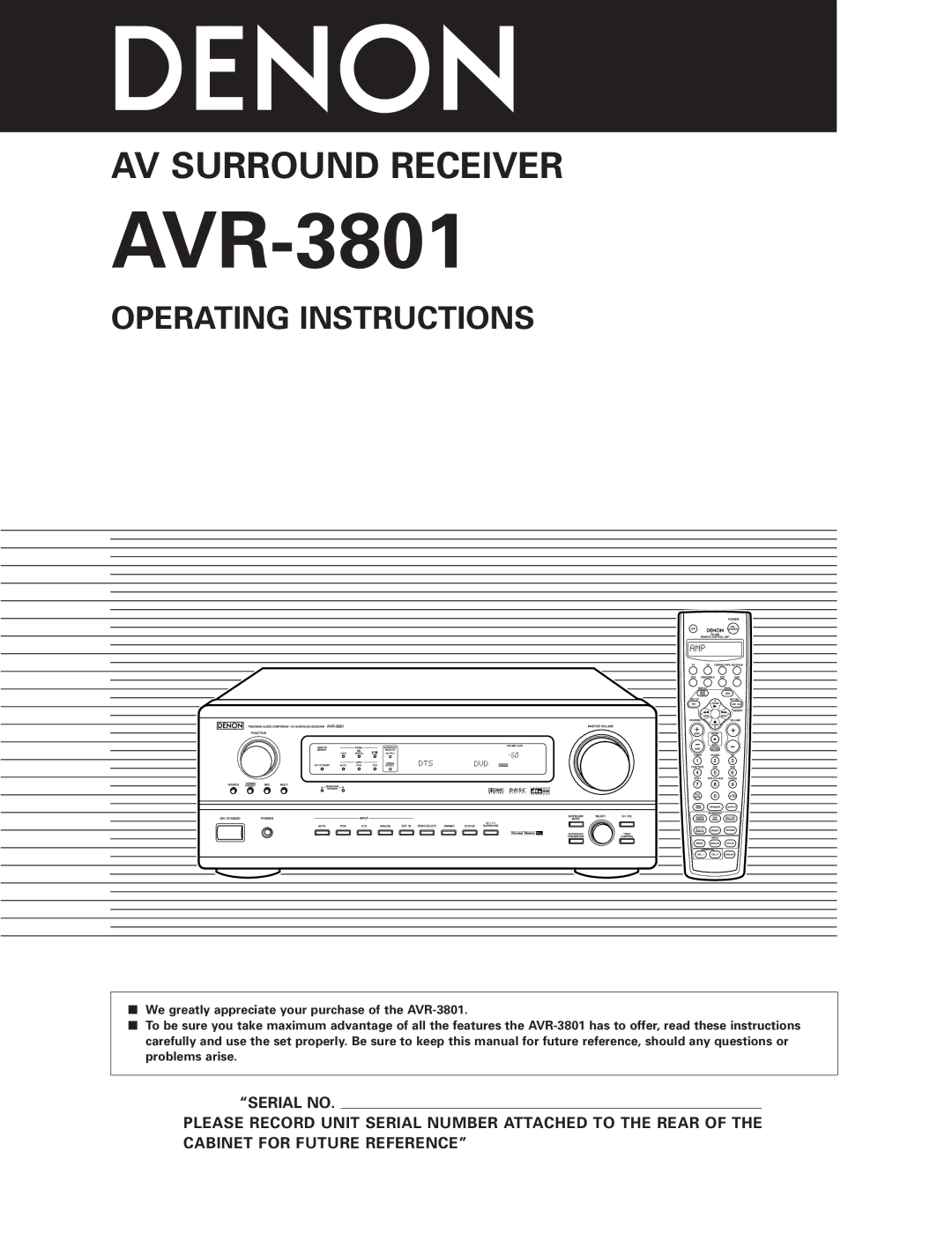 Denon AVR-3801 manual 