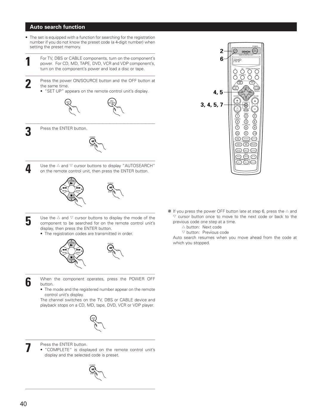 Denon AVR-3801 manual Auto search function 