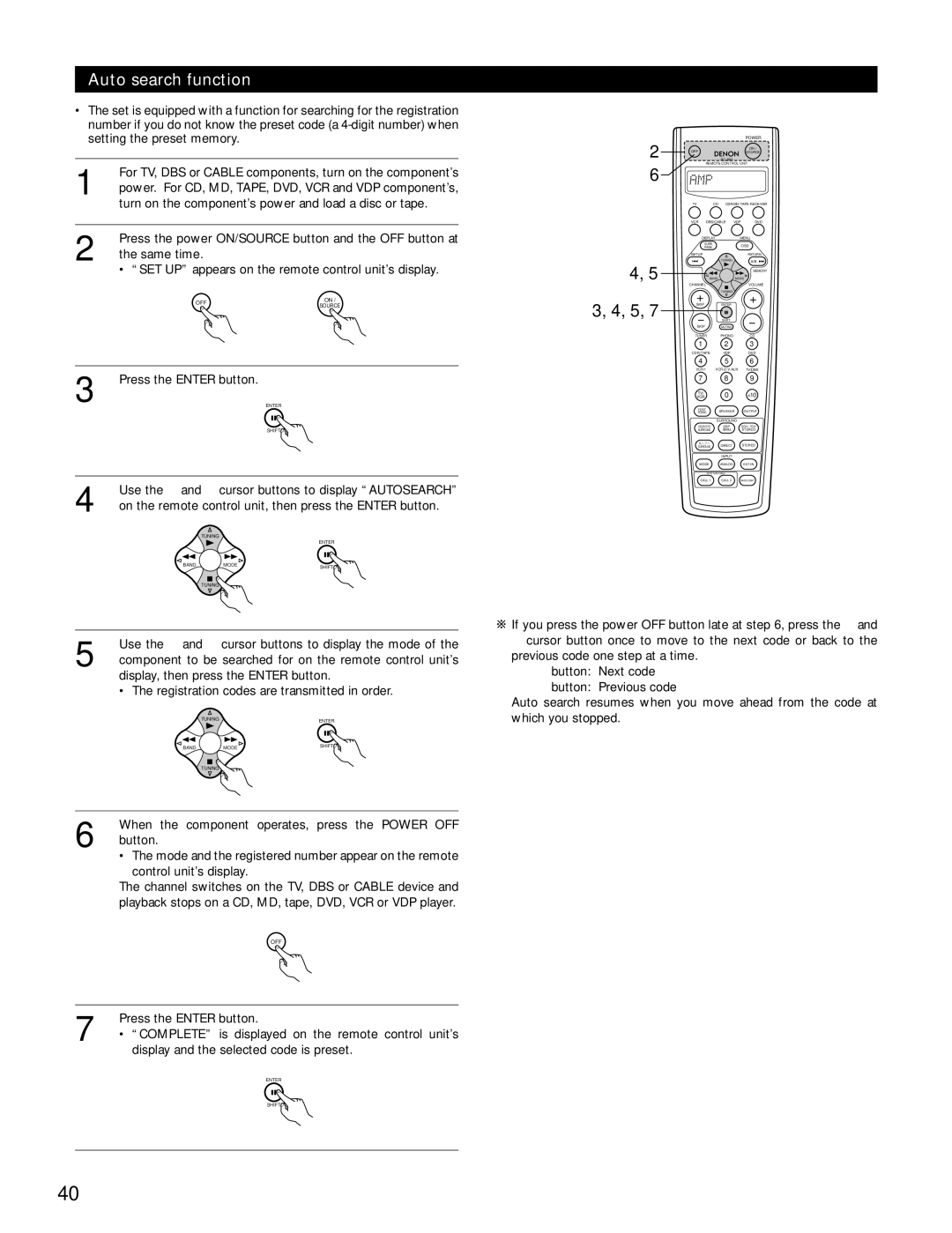 Denon AVR-3802 manual Auto search function 