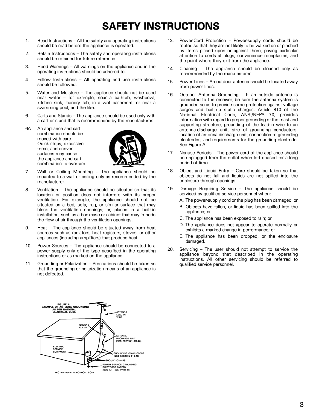 Denon AVR-3802 manual Safety Instructions 