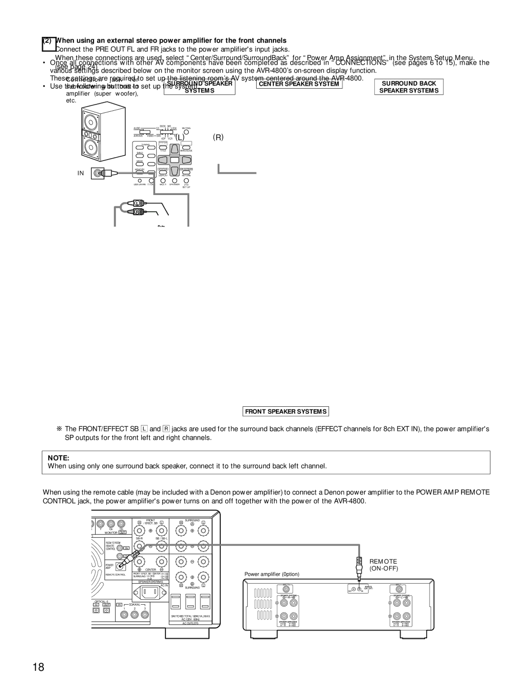 Denon AVR-4800 manual Setting UP the System, System Setup button, Surround Parameter button, Enter button, Cursor buttons 