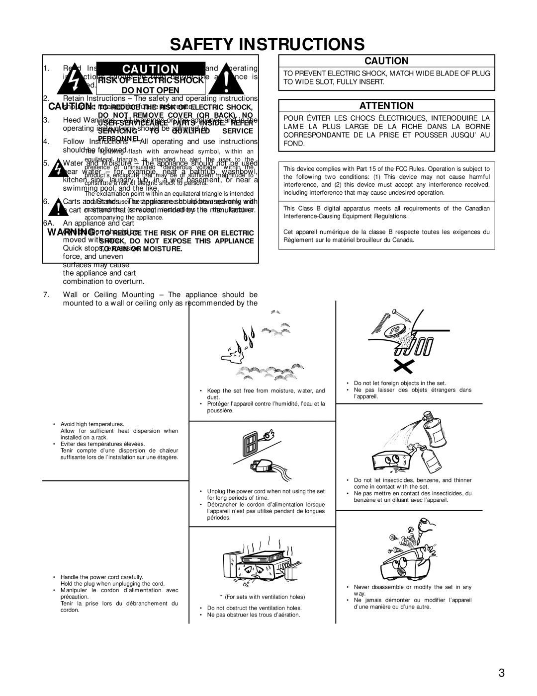 Denon AVR-4800 manual Safety Instructions 