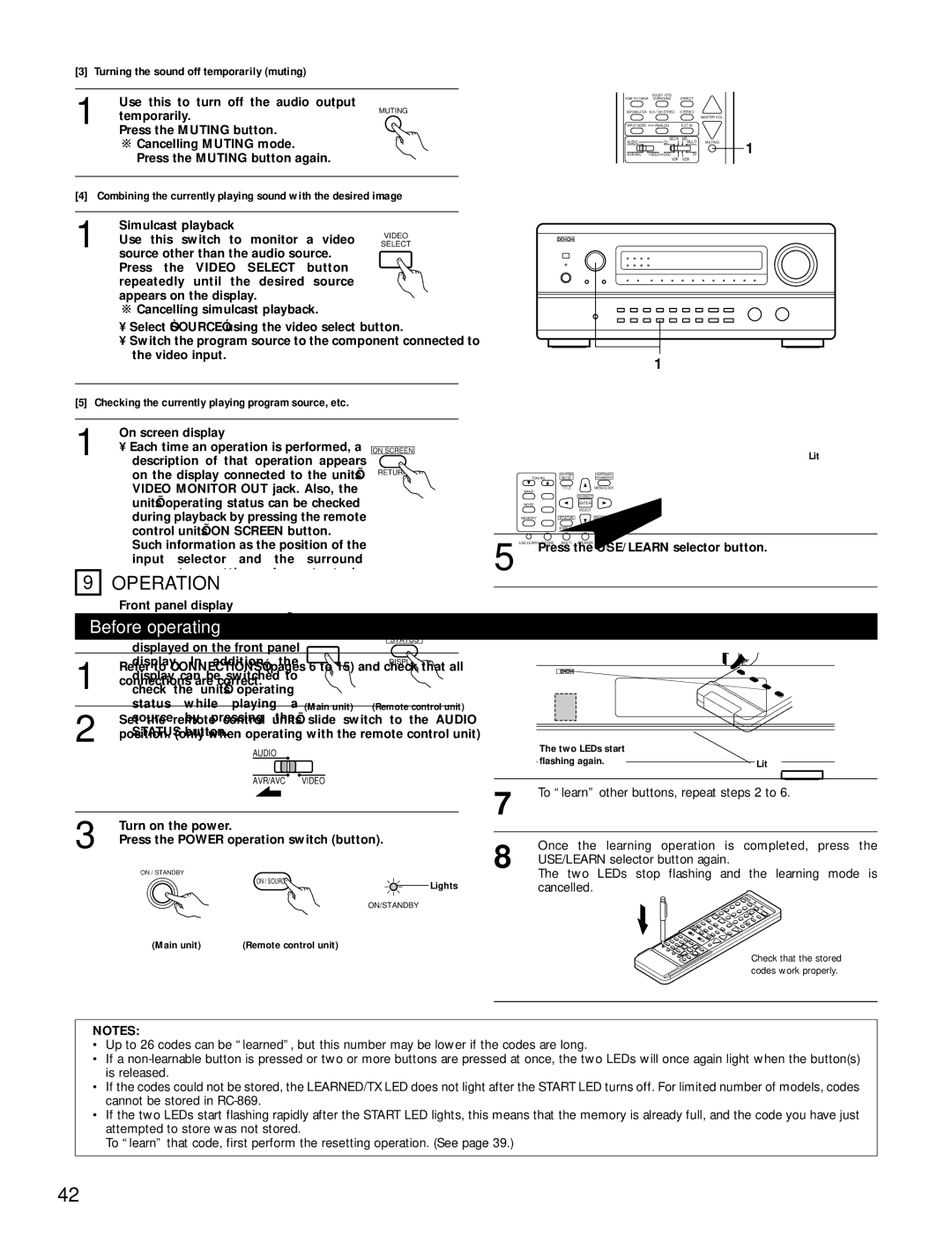 Denon AVR-4800 manual Turning the sound off temporarily muting, Checking the currently playing program source, etc 