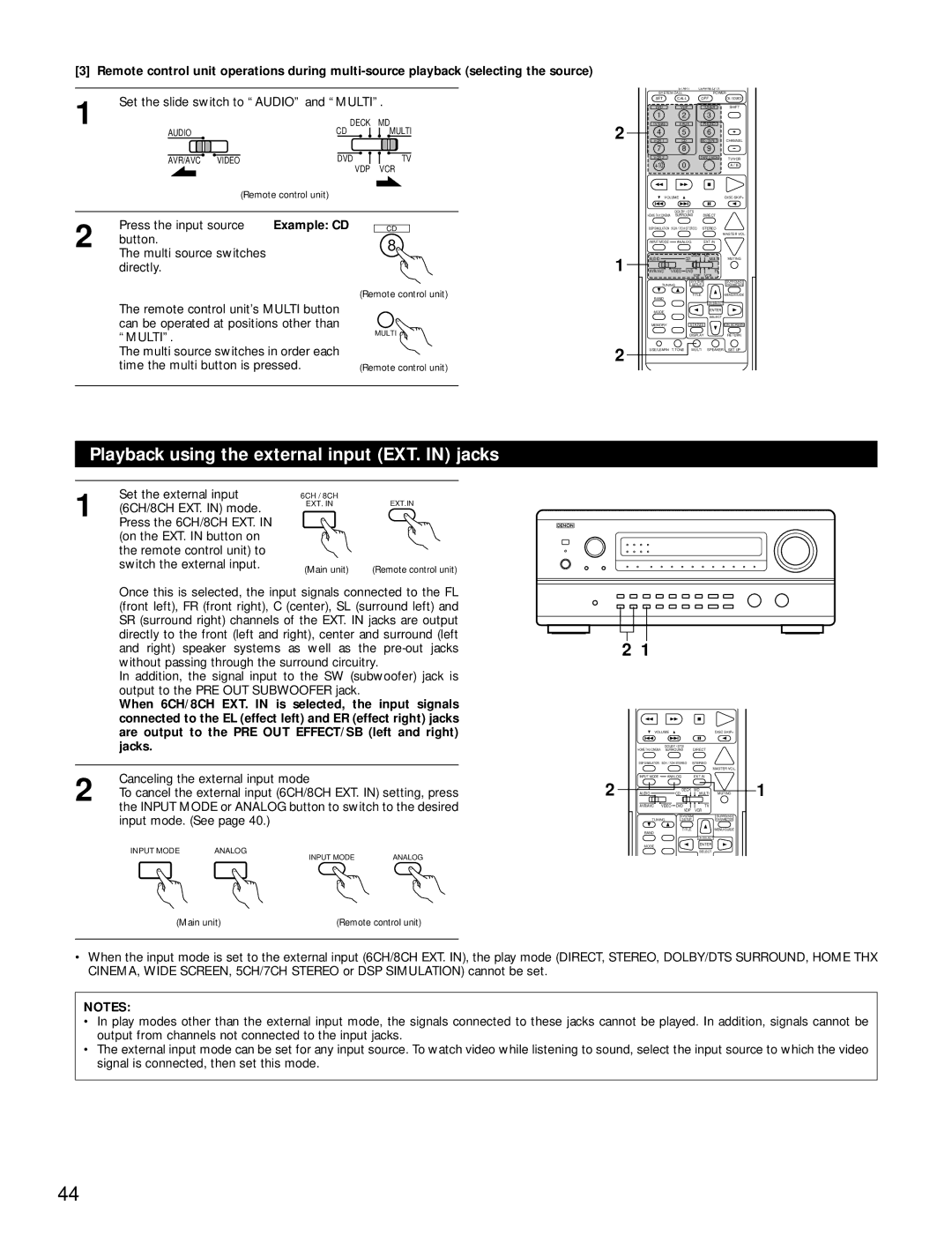 Denon AVR-4800 manual Playback using the external input EXT. in jacks 