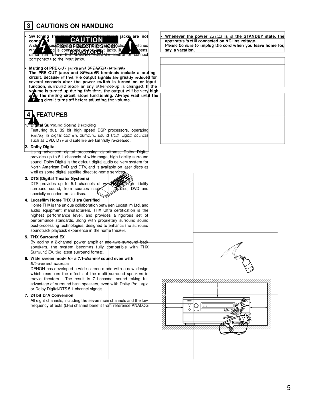 Denon AVR-4800 manual Features 