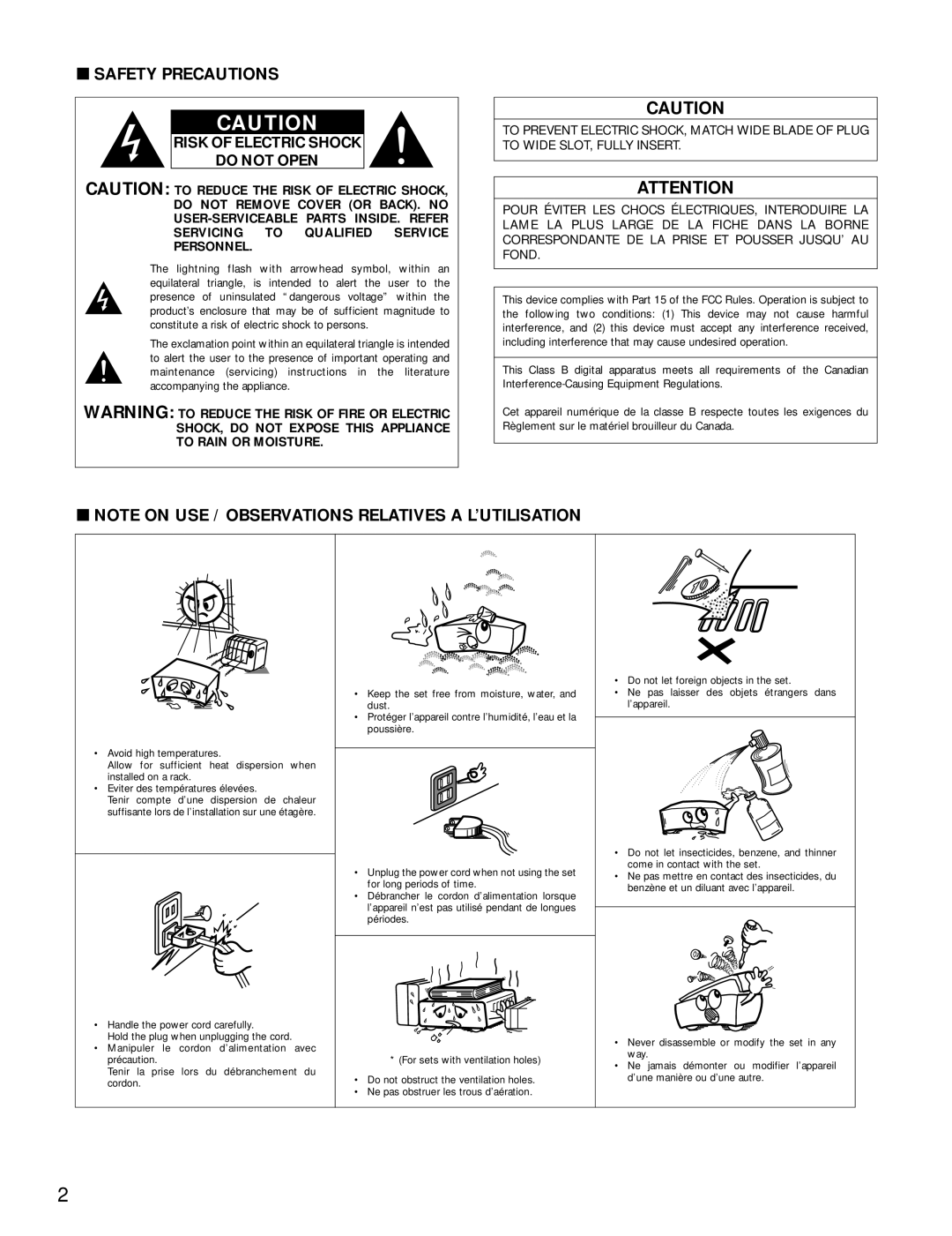 Denon AVR-4800 manual 2SAFETY PRECAUTIONS, Risk Of Electric Shock Do Not Open, Servicing To Qualified Service Personnel 