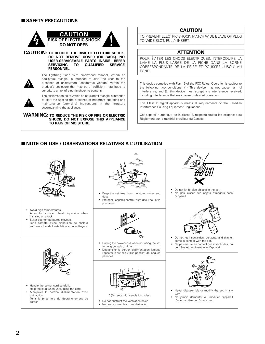 Denon AVR-4802 manual Safety Precautions 