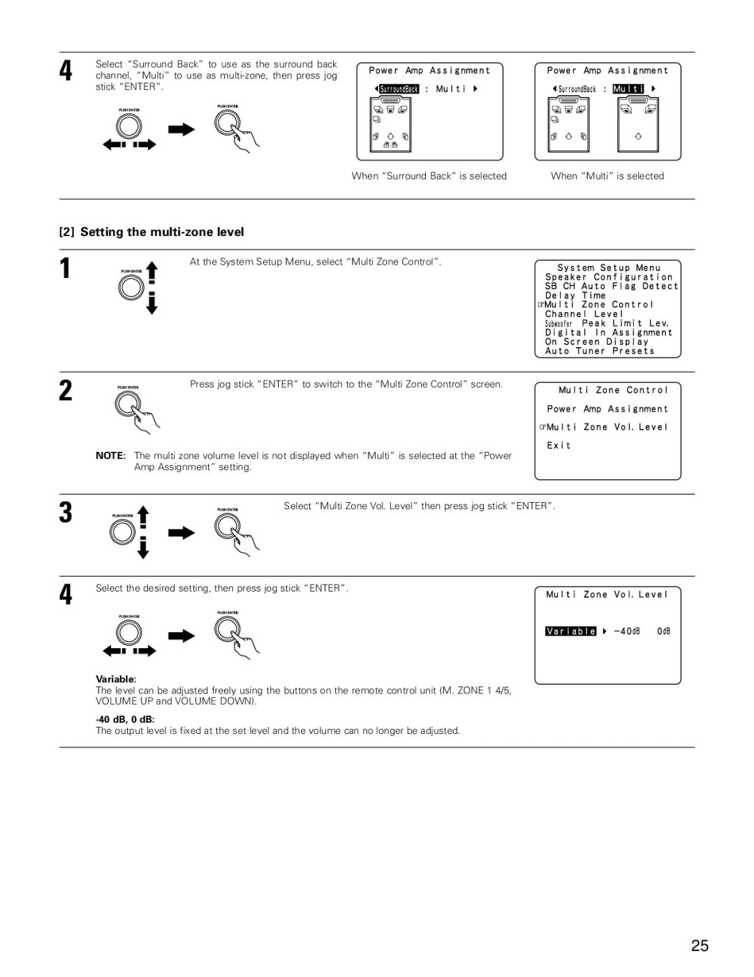 Denon AVR-4802 manual Variable, 40 dB, 0 dB 