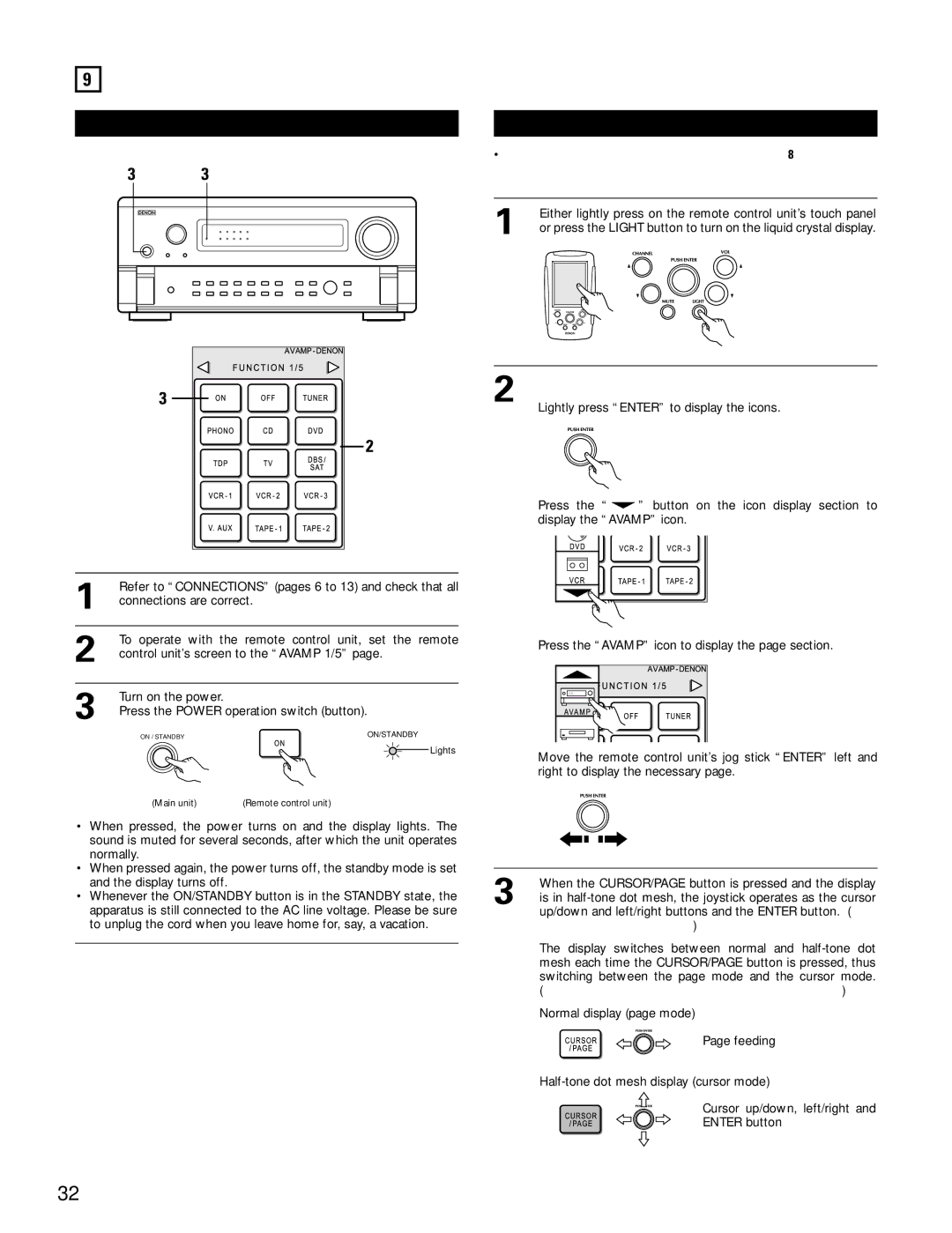 Denon AVR-4802 manual Operation, Before operating Operating the remote control unit, Remote control unit’s jog stick 